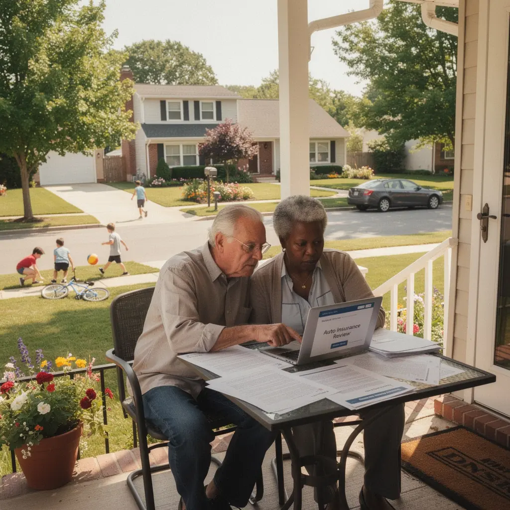 Osoba przeglądająca dokumenty ubezpieczeniowe w celu eliminacji podwójnego pokrycia.