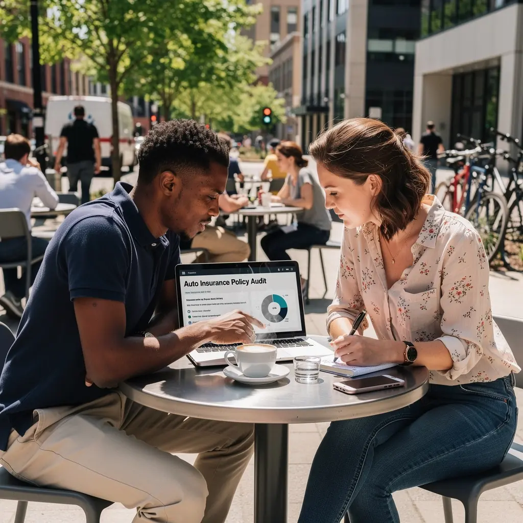 Obrazek przedstawiający klienta konsultującego się z doradcą ubezpieczeniowym w przyjaznym otoczeniu.