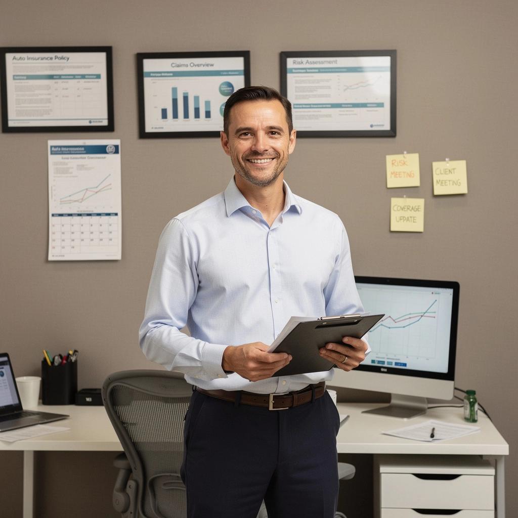 Obraz przedstawiający rodzinę rozmawiającą o ubezpieczeniach samochodowych przy stole.